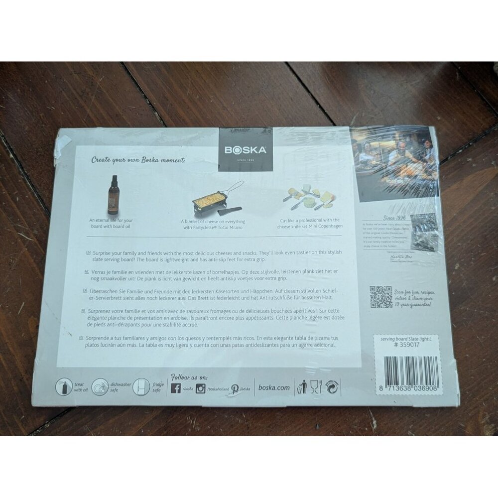 Boska Slate Serving Board For Cheese & Tapas Lightweight Design Anti-Slip Feet 2 - Picture 4 of 7